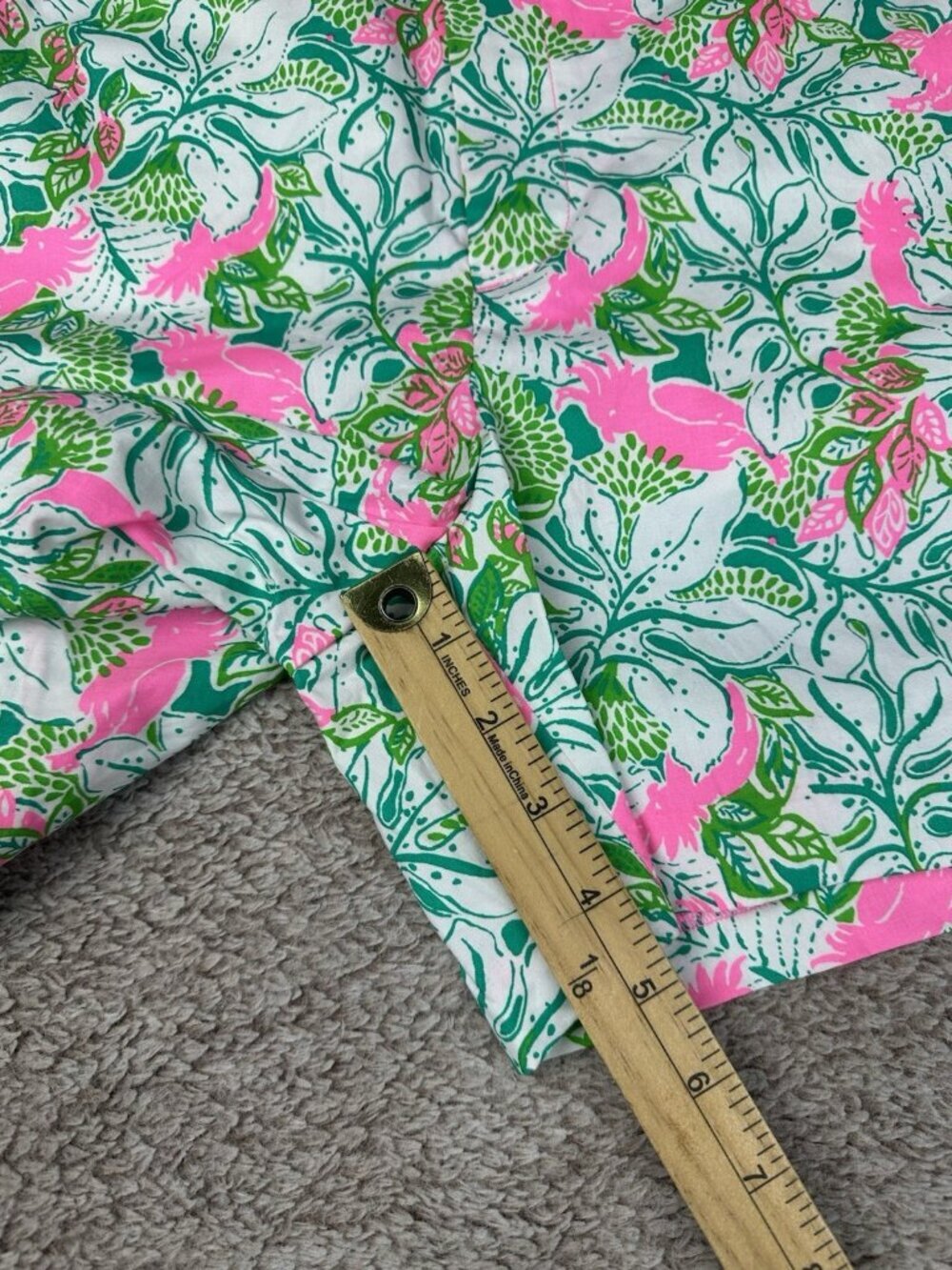 LillyPulitzer Gretchen 5” High-Rise Shorts Botanical Green Just Wing It Size 10 - Picture 5 of 16